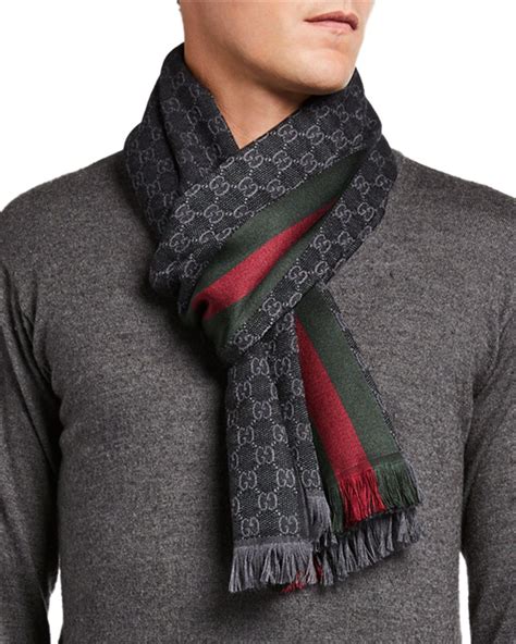 gucci stole pelo uomo|gucci scarves for men.